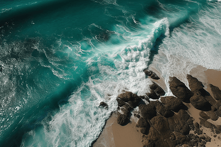 波涛汹涌的大海场景图片