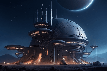 3D月球基地渲染图图片素材正版创意图片600077469摄图网