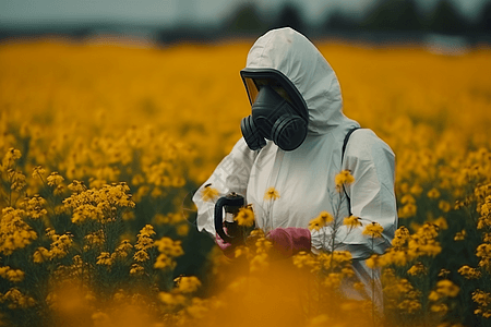 穿着防护装备的妇女图片