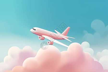 粉彩飞机在飞行图片