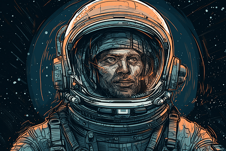 宇航员肖像背景图片