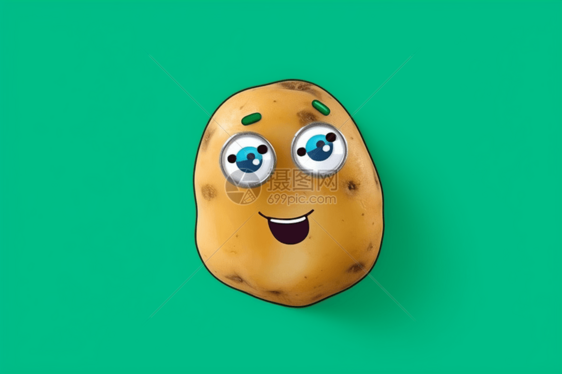 土豆脸部贴纸3D渲染图图片