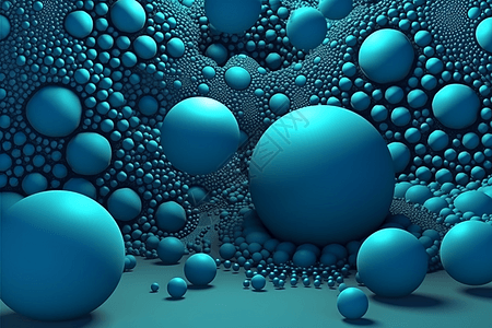 抽象蓝色球体背景3D渲染背景图片