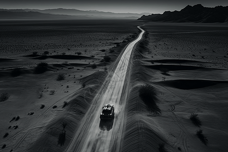 沙漠公路上赛车图片