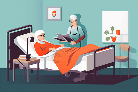 病人躺在床上图片
