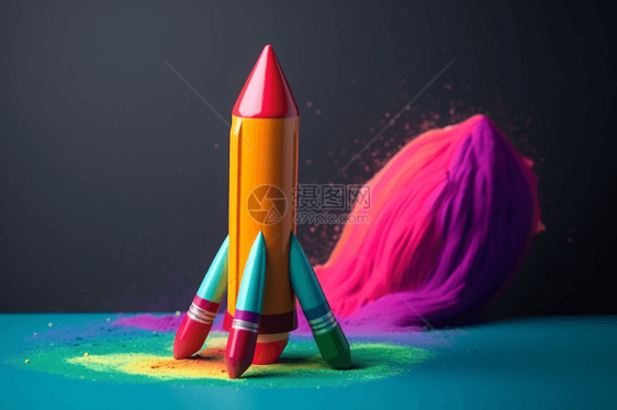 彩色火箭设计图图片