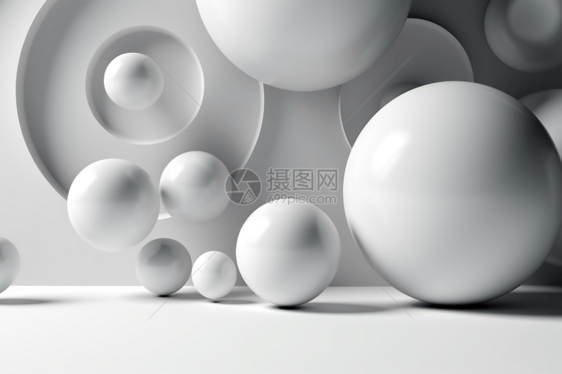 白色球体创意背景图片