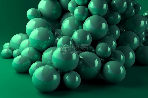 3d绿色球背景插图图片