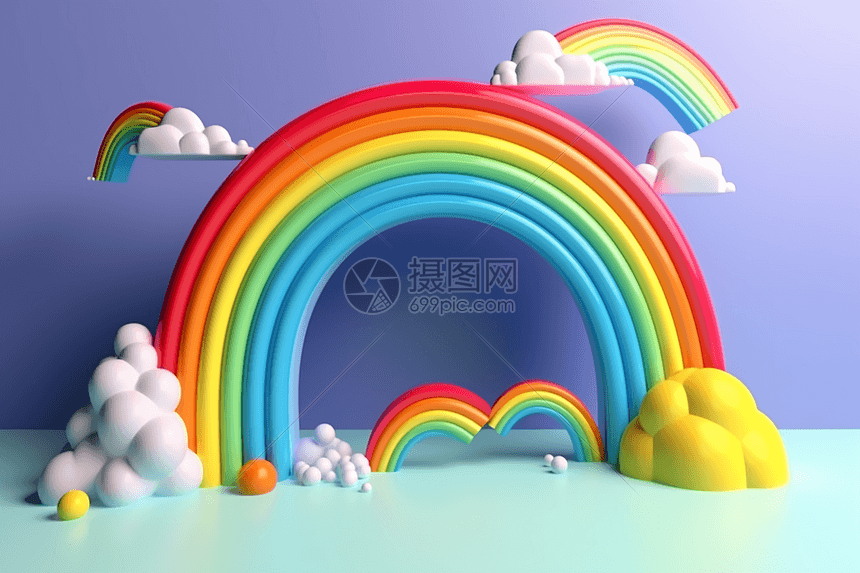 静物彩虹插图图片