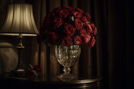 一束优雅的红玫瑰背景图片