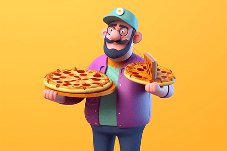 送披萨的男人背景图片