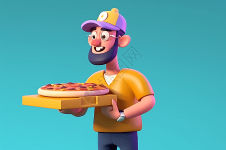送披萨的人图片