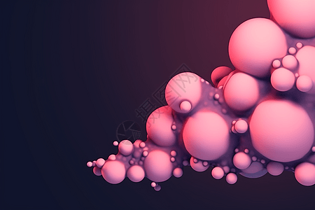 液体粉色球图片