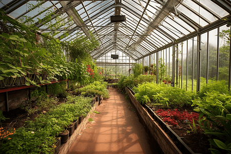 温度湿度大棚生长植物背景