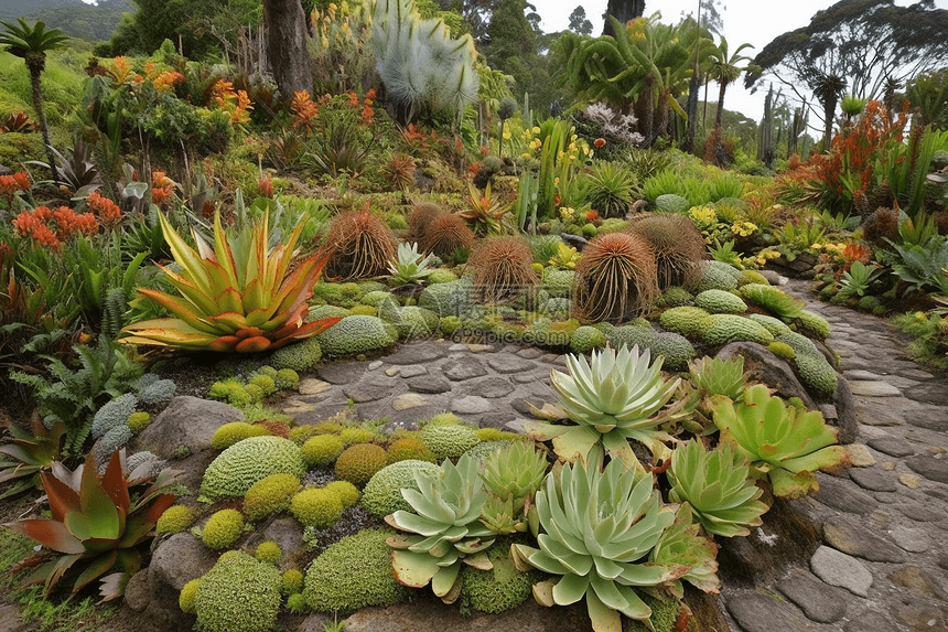 地上的多肉植物图片