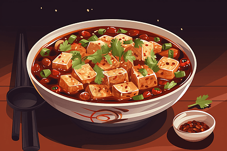一碗芳香辛辣的麻婆豆腐图片