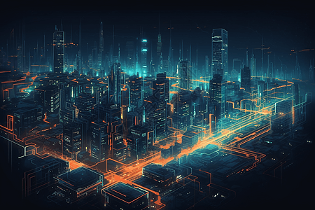 未来科技城市景观背景图片