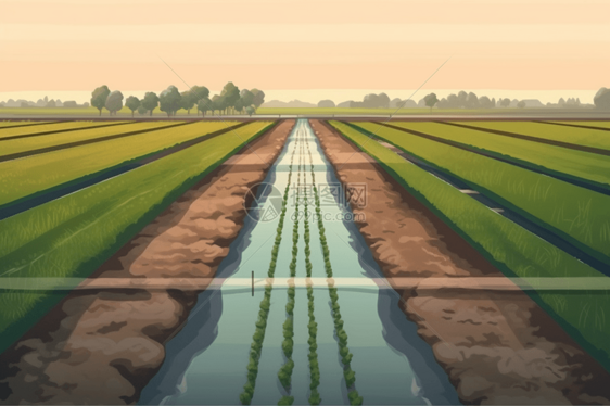 灌溉渠道的特写图片