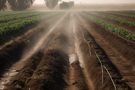 高级农作物灌溉现场图片