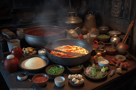 传统的中国厨房图片