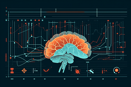 平面脑部扫描背景图片