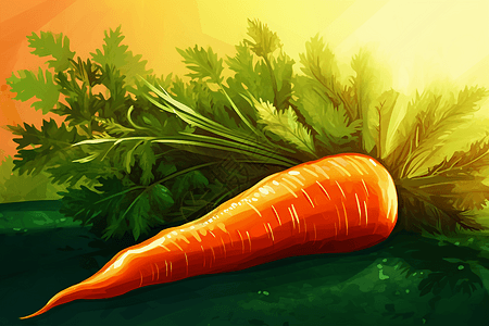 胡萝卜的平面卡通插图图片