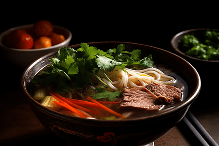 牛肉汤面特写背景