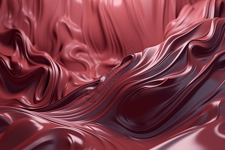 红色抽象3D流体背景图片