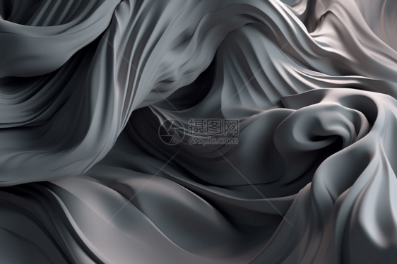 烟熏灰色抽象3D流体图案图片