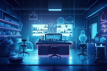 蓝色实验室背景图片