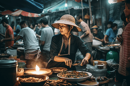 街头小吃场景图片