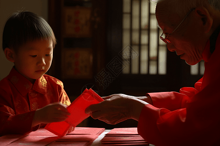 过年孩子收红包图片