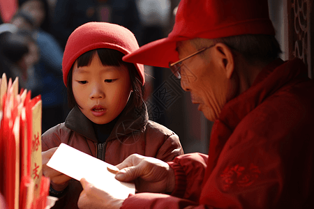 过年孩子收红包图片