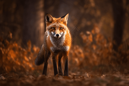 森林的狐狸图片