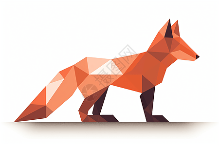 几何组成的狐狸背景图片