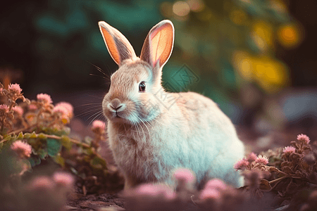 兔子在花园里图片