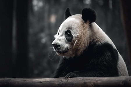 呆坐的大熊猫高清图片
