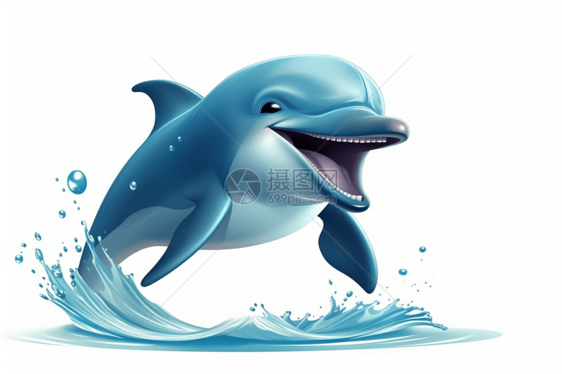 跳出海水的海豚图片