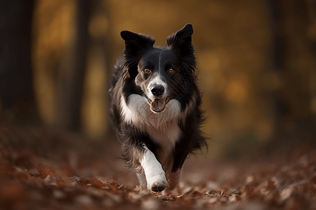 公园里奔跑的边境牧羊犬图片