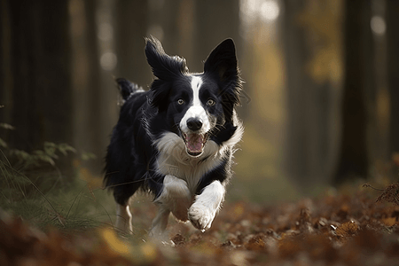 奔跑的边境牧羊犬背景图片