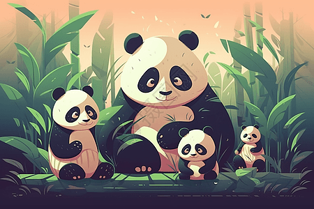 可爱的卡通熊猫宝宝图片