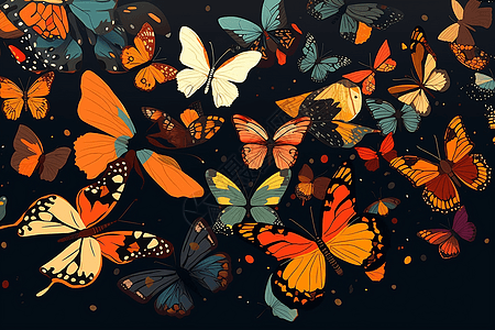 飞舞的花蝴蝶卡通图片