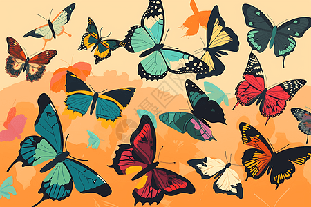 飞舞的花蝴蝶背景图片