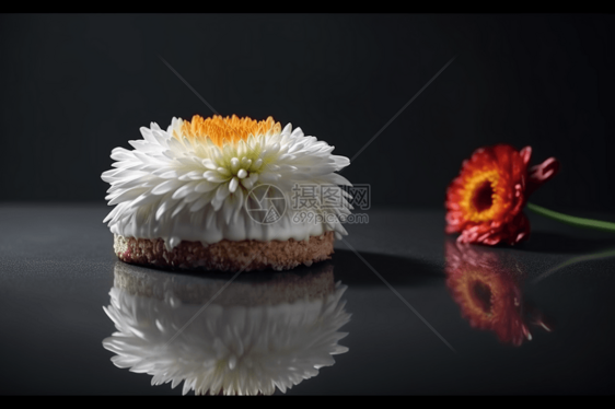 菊花蛋糕甜品图片