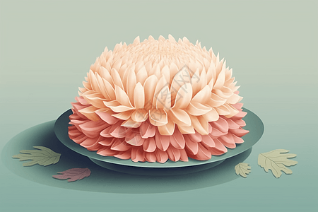 菊花形状蛋糕图片