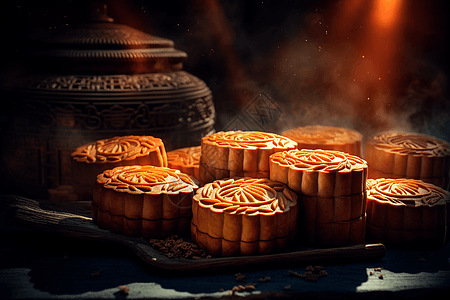 中秋节甜食月饼图片