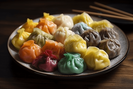 各种彩色的饺子图片