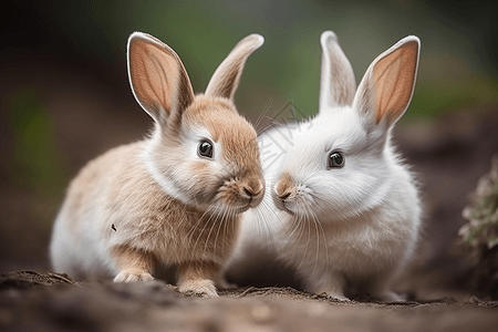 花园里可爱的兔子图片