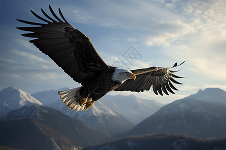 山中飞行的老鹰图片