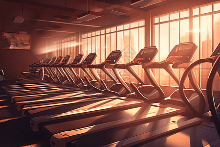 健身房有氧运动平面插图图片